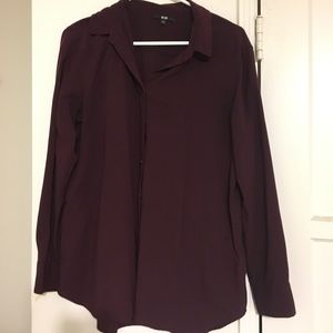 Uniqlo burgundy soft button up